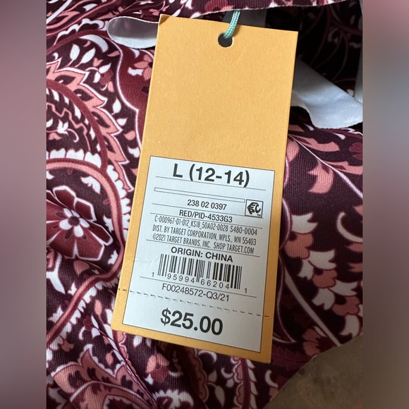 One Shoulder Flounce Longline Bikini Kona Sol LARGE SZ, NWT - Picture 6 of 7